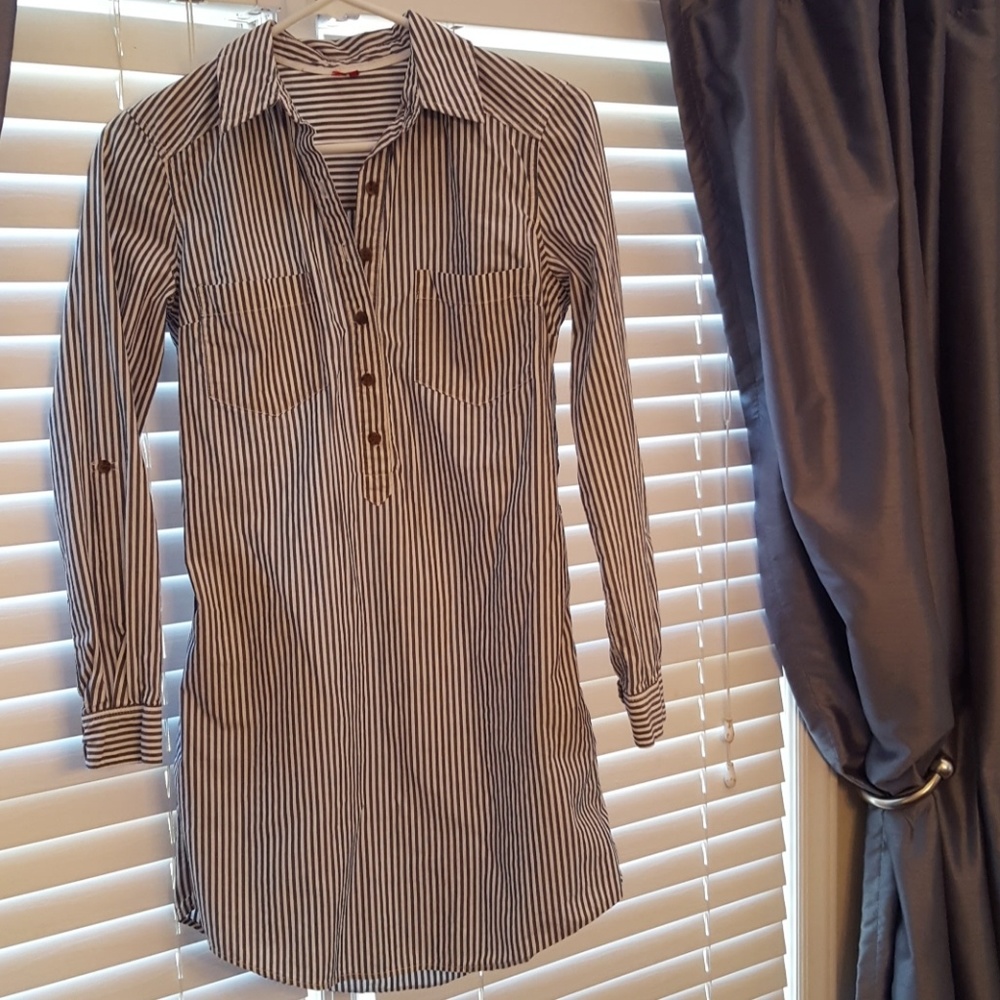 Stripped shirt dress